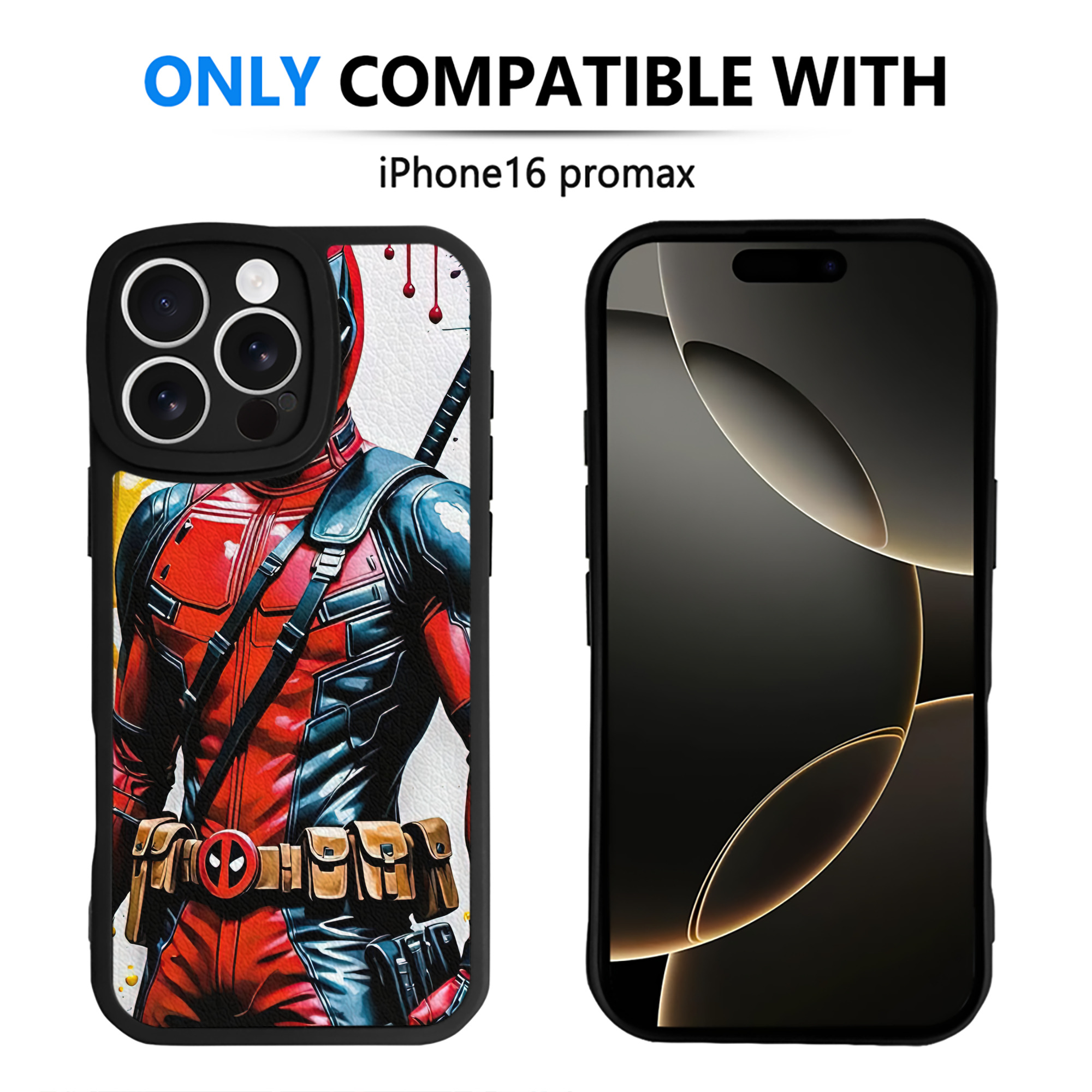 （画像用） Deadpool デッドプール 【iPhone 16シリーズ対応】シリコンスマホケース（レザー調） 材質：シリコン